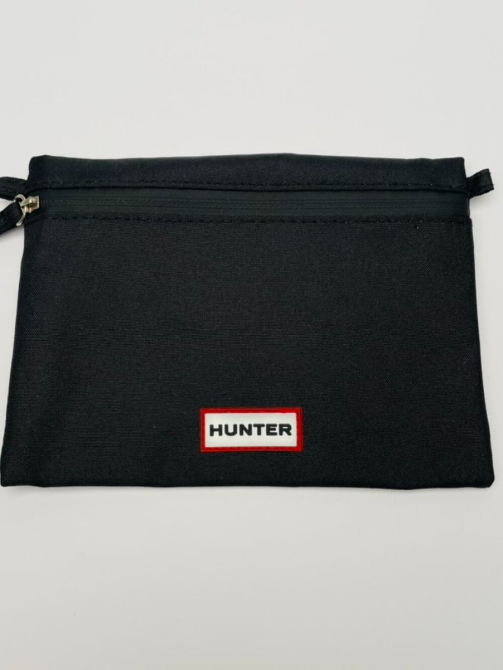 Hunter Original Black Nylon Zip Top Pouch / Travel Toiletry Cosmetic Bag